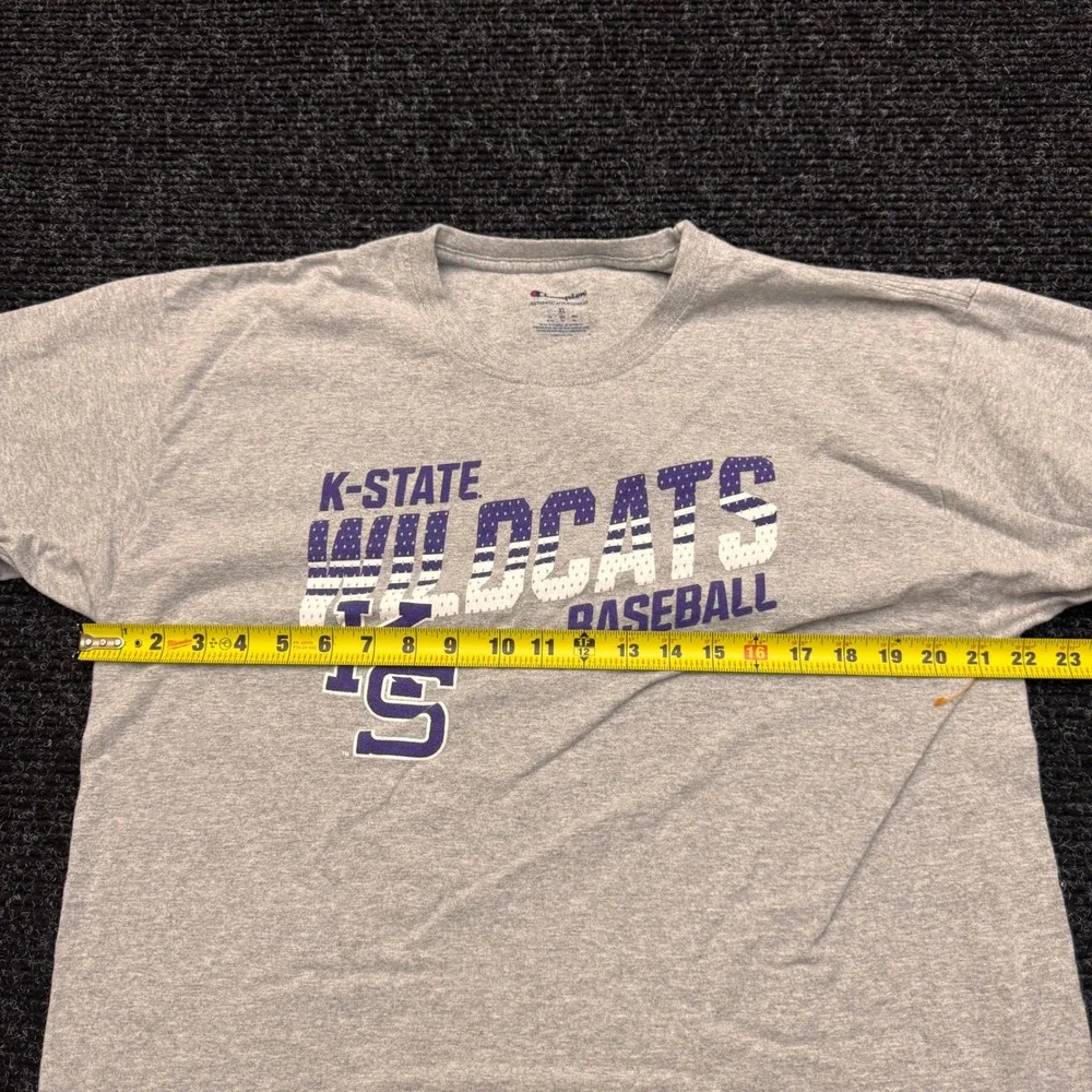 Champion Kansas State Wildcats Baseball T-Shirt Mens XL Gray KSU NCAA Tee - Picture 2 of 11